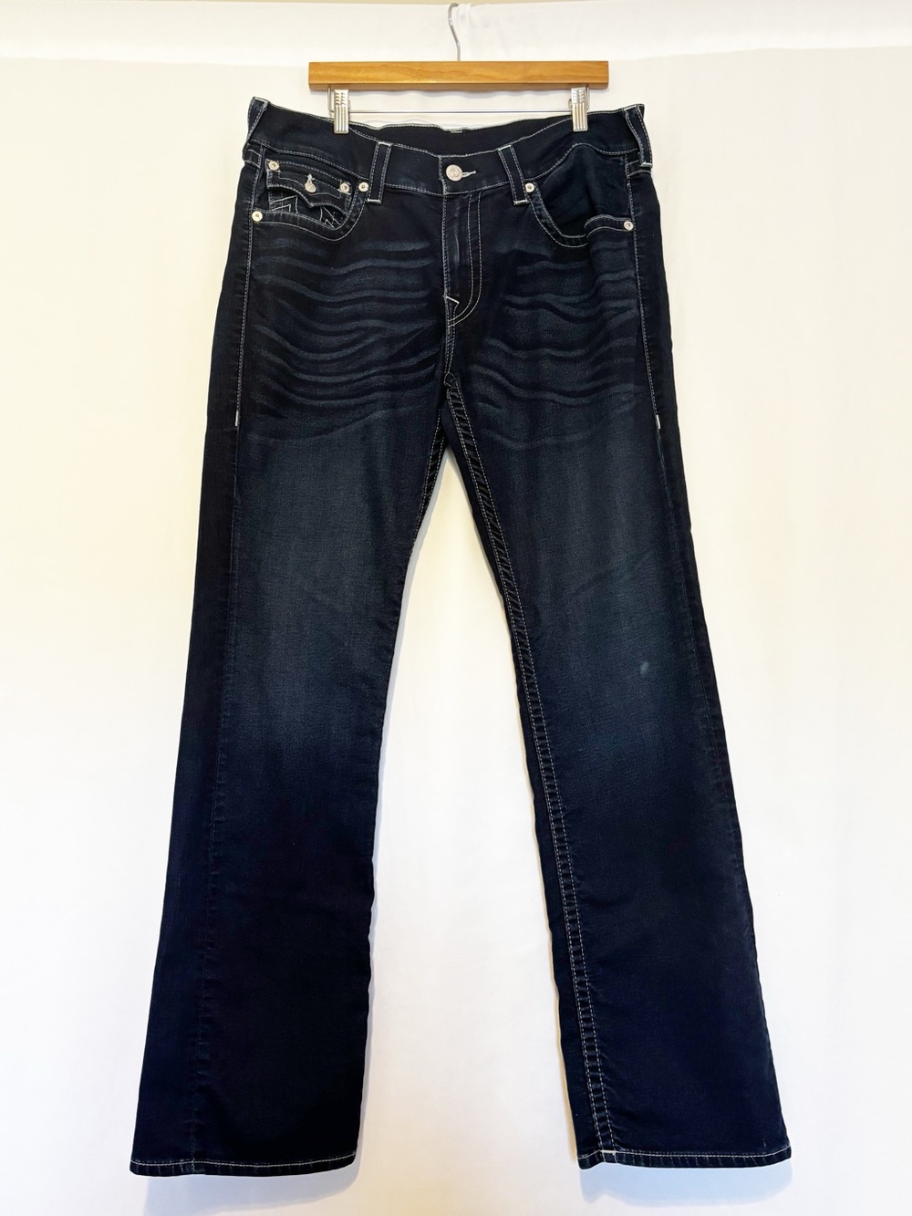 True Religion Ricky Straight Flap Jeans Dark Denim size 36